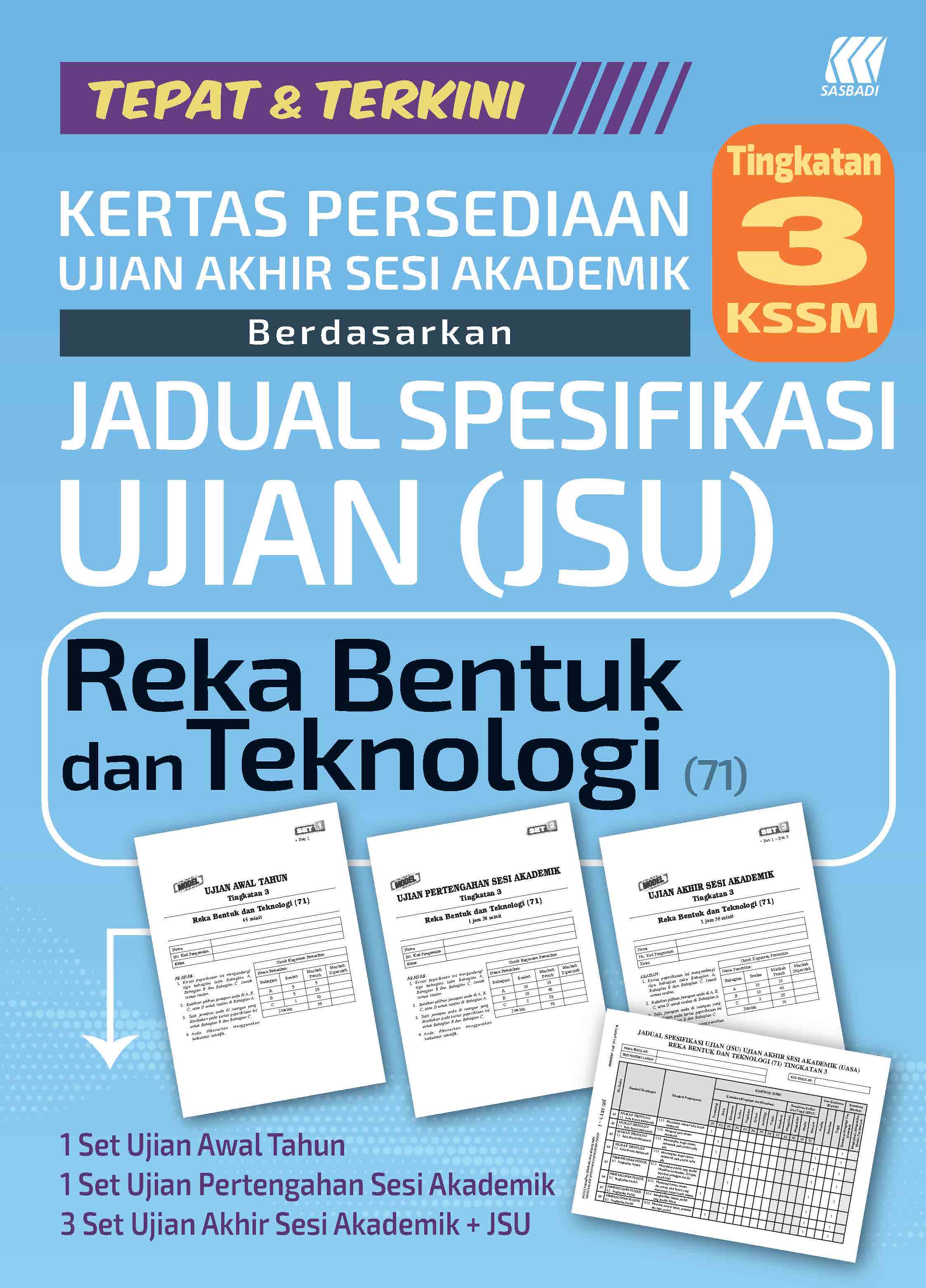 Kertas Persediaan UASA JSU KSSM Reka Bentuk & Teknologi Ting. 3 Cover